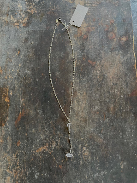 Falling Rain Herkimer Diamond Drop Necklace