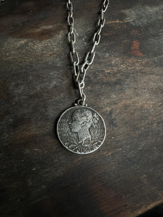 1897 Silver Queen Victoria Jubilee Coin Necklace