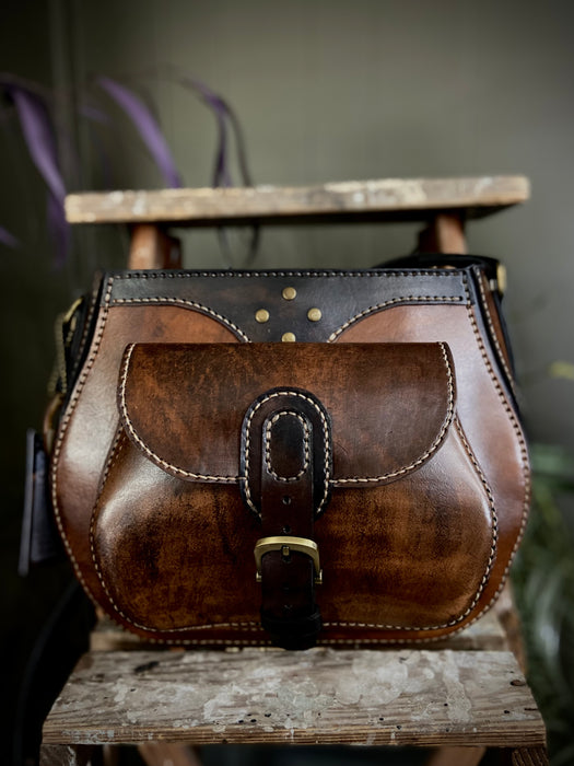 Julia Handstitched Leather Crossbody Vintage Brown