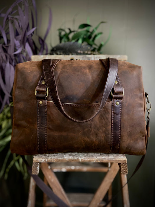 Alva Large Leather Bag - Warm Medium Brown