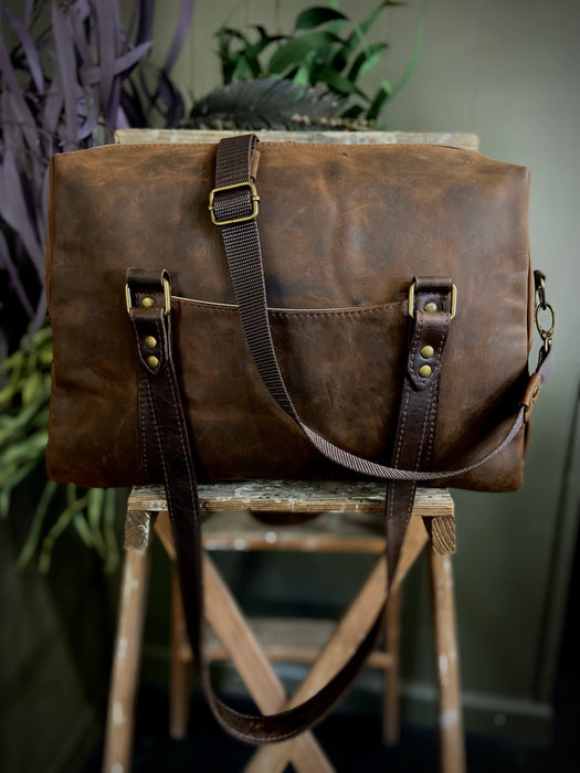 Alva Large Leather Bag - Warm Medium Brown