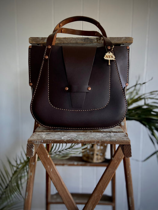 Selisa Dark Brown Leather Hand Bag