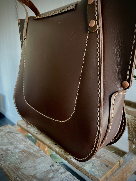 Selisa Dark Brown Leather Hand Bag