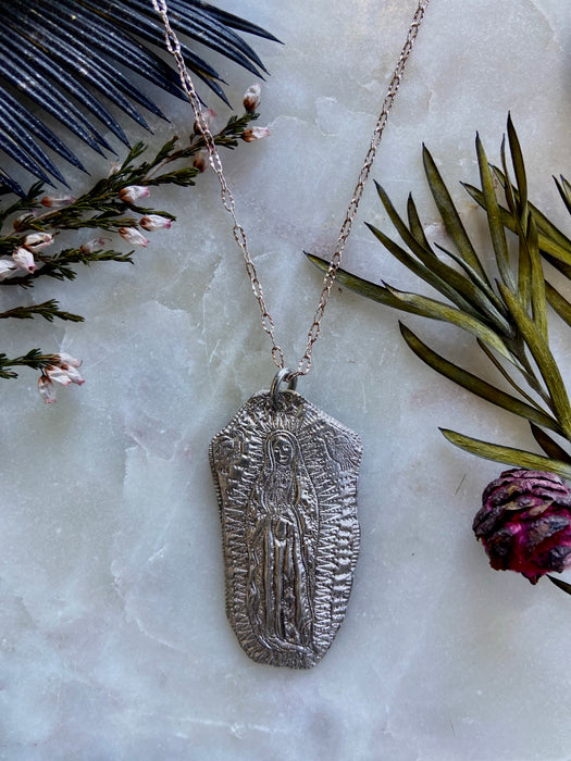 Pure Silver Virgin Mary Sterling Necklace