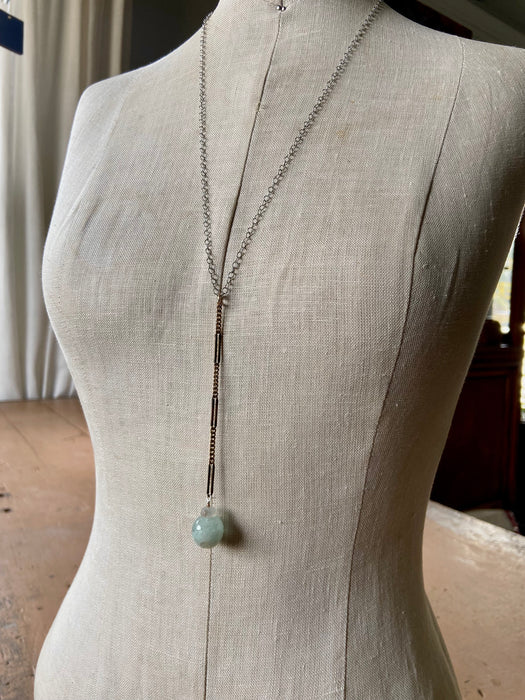 Aquamarine 1800s Watch Chain Simple Chain Drop Necklace