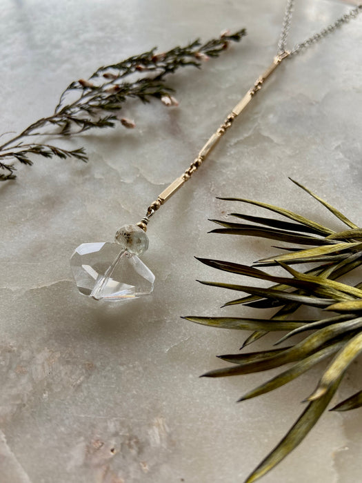 Crystal Quartz 1800s Watch Chain Simple Chain Drop Necklace