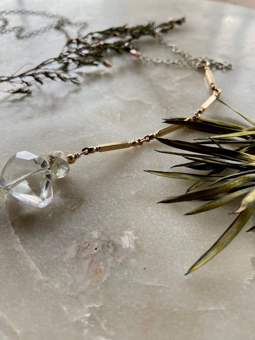 Crystal Quartz 1800s Watch Chain Simple Chain Drop Necklace