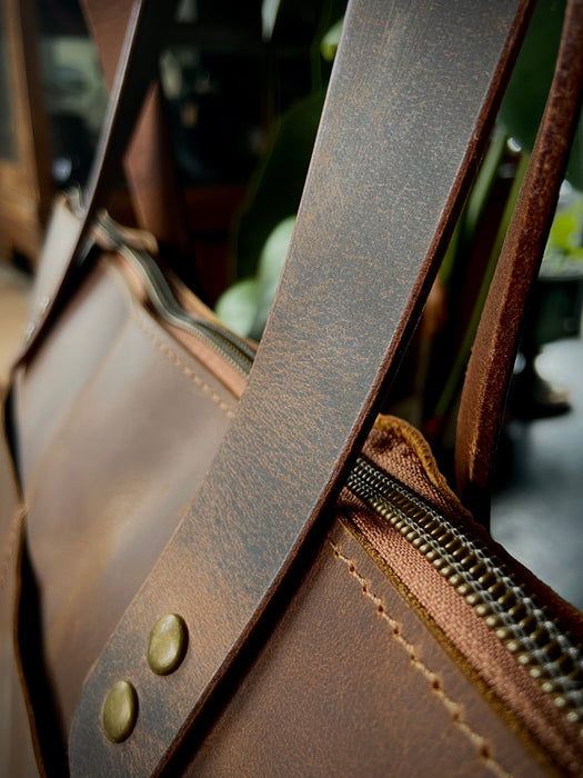Orla Dark Cognac Leather Shoulder Bag