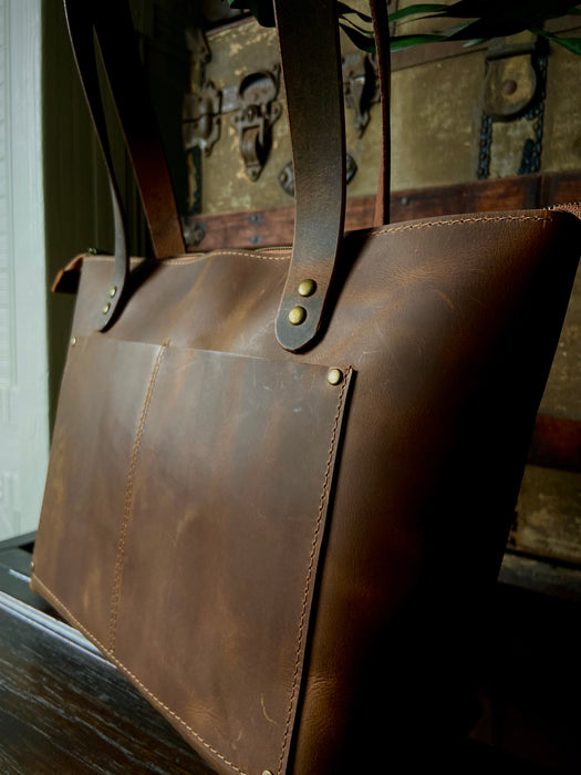 Orla Dark Cognac Leather Shoulder Bag