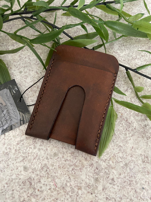 Sera Leather Slip Wallet - Walnut Brown