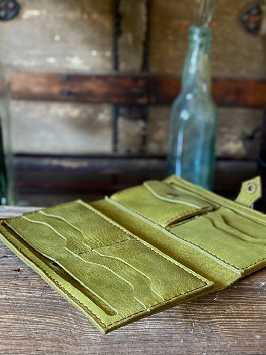 Senna Envelope Snap Wallet - Gold Green