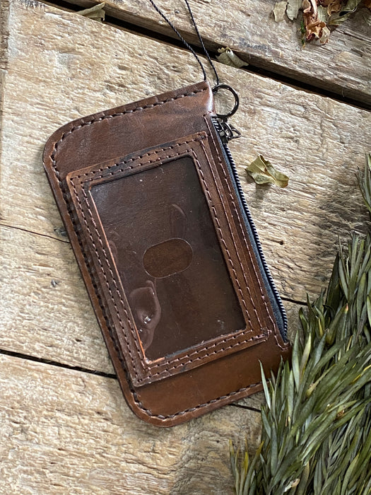 Vera Unlined Leather ID Holder - Brown