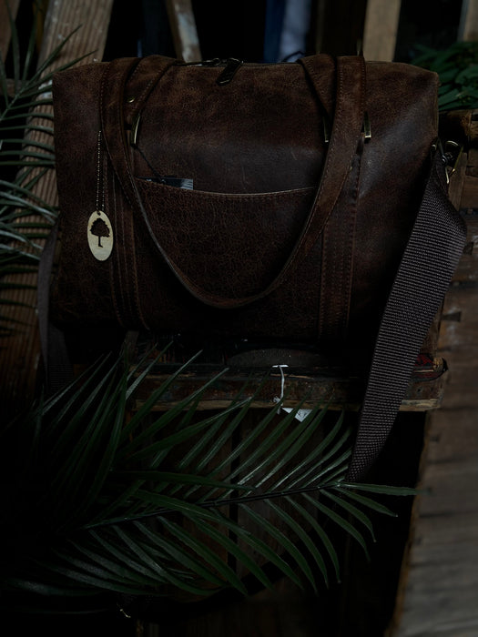 Alva Large Leather Bag - Vintage Dark Brown