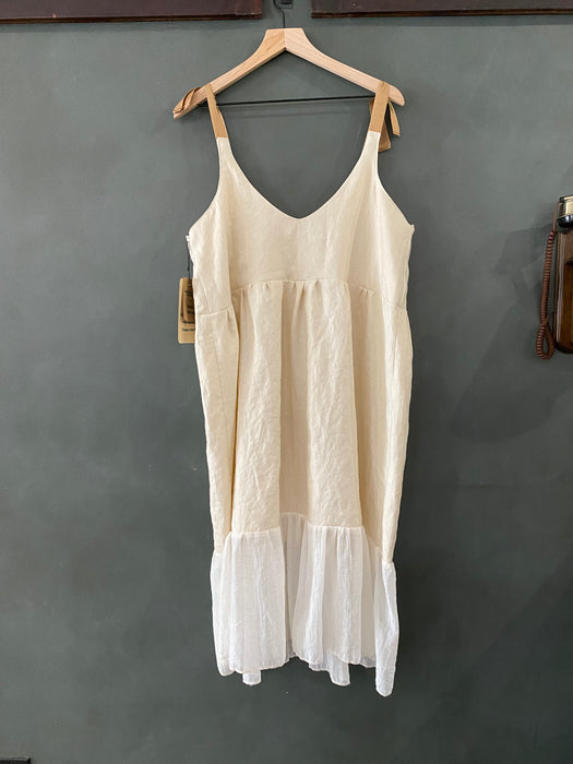 Shelly Dress - Cream Linen - Size M