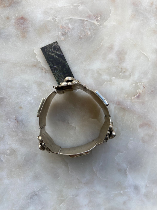 Vintage Abalone Sterling Cuff Bracelet - Shorter