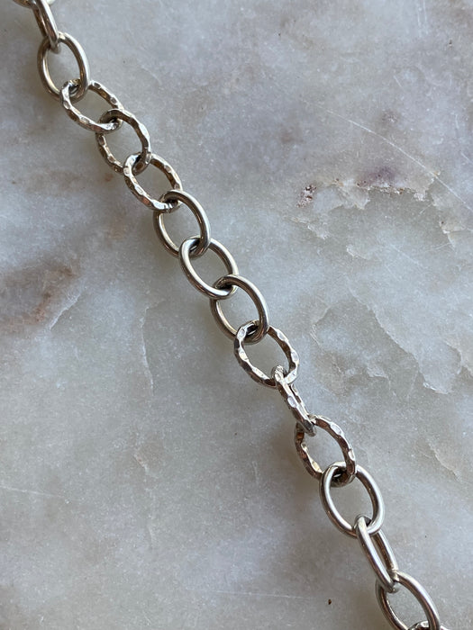 Vintage Hammered Link Sterling Bracelet