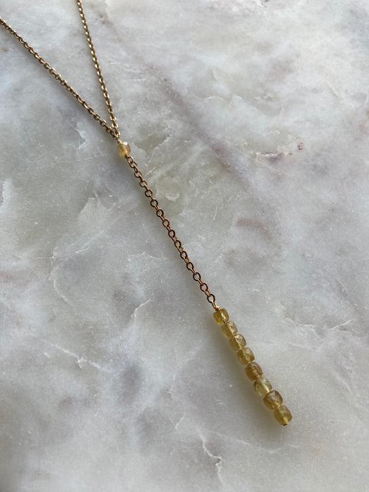 Honey Jade Vermeil Antique Watch Chain Long Necklace