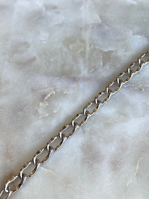 Vintage Solid Sterling Link Chain Bracelet