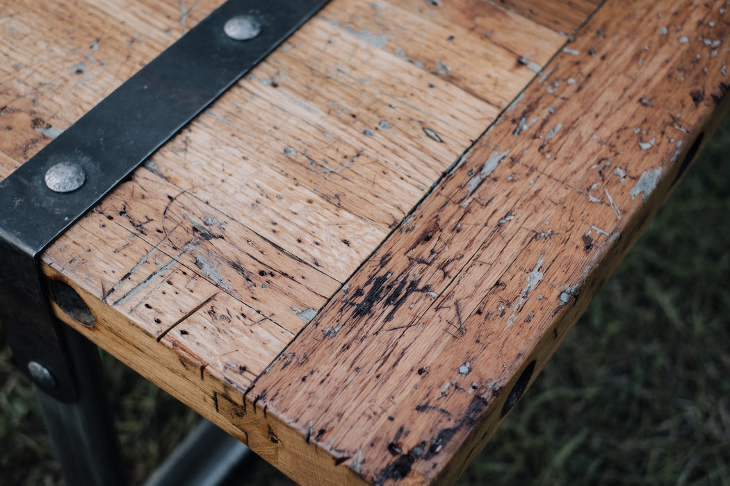 Antique Oak Work Bench Handmade Coffee Table