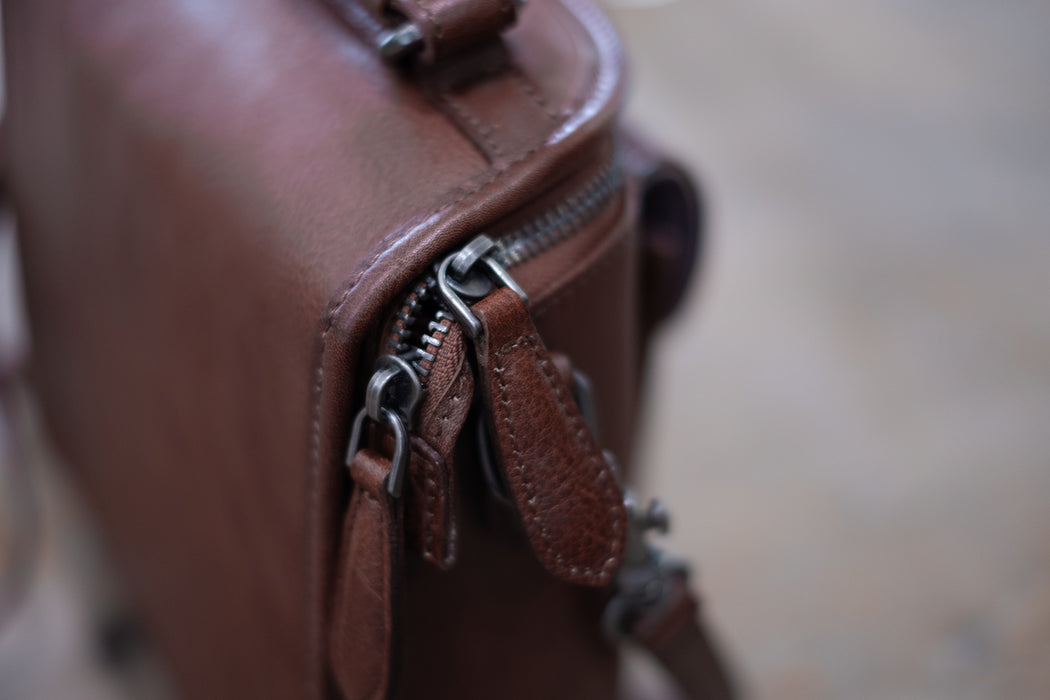 Milan Leather Crossbody Bag - Cinnamon