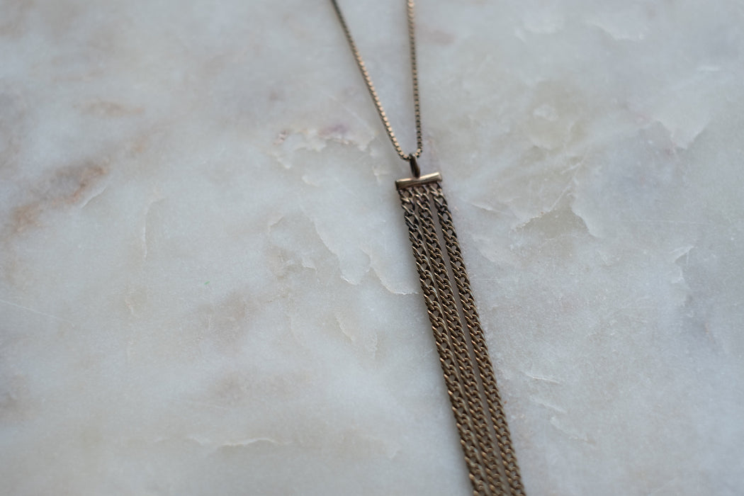 Antique Watch Chain Tassel Necklace