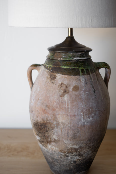 Antique Mediterranean Olive Jar Lamp